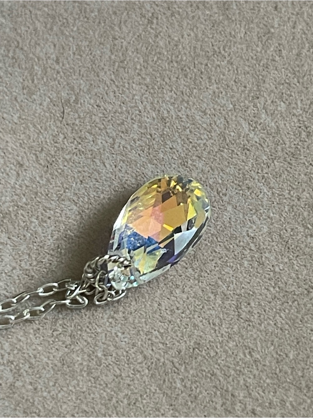 Sterling Silver Teardrop Pendant Necklace - Made in India